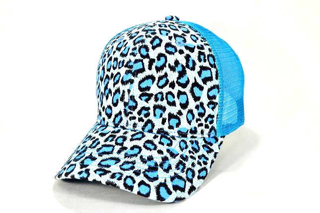 007-PLAIN-LEOPARD-HARD-MESH-BACK(AQUA BLUE)